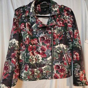 Colleen Lopez Ladies  Green Floral Print Bomber Jacket Size M